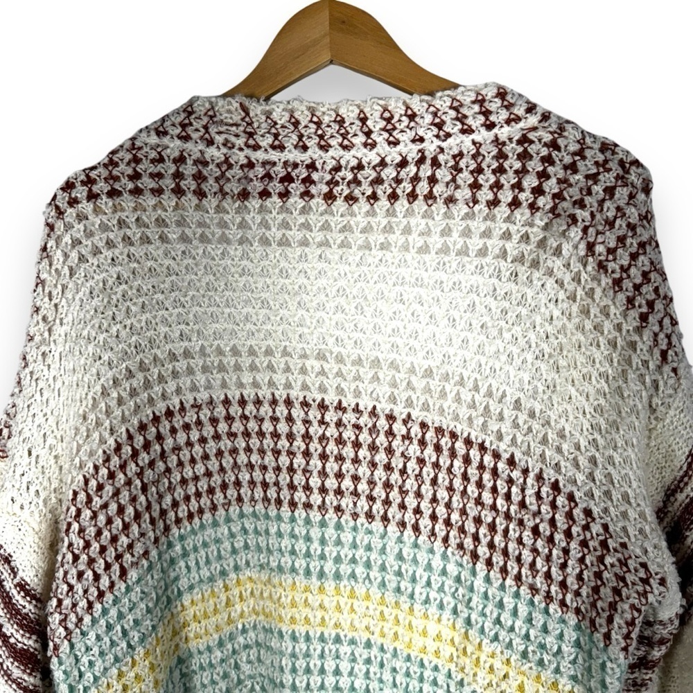Net 153 Oversized Balloon Sleeve Open Front Cardigan, Multicolor Stripe, M/L - Picture 13 of 15